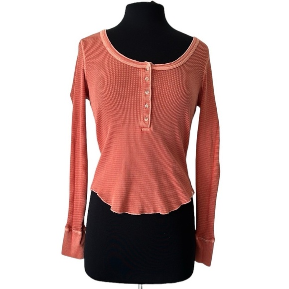Billabong Tops - Billiabong Waffle Henley Long Sleeve Shirt Size Large